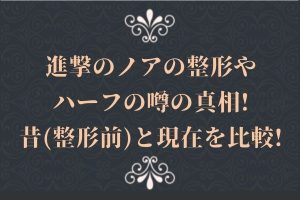 進撃のノアの整形前の顔や箇所はどこ？病院や現在との比較・ハーフの噂の真相まで