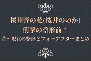 桜井野の花(ののか)衝撃の整形前！昔〜現在の整形ビフォーアフターまとめ